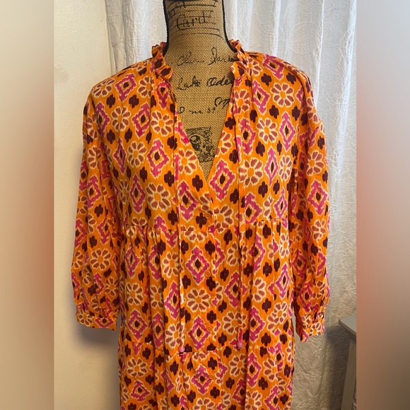 NWT Zara The Selma Long Print Midi 100% Cotton Maxi Dress Blogger Favourite Sz.S - Picture 6 of 11